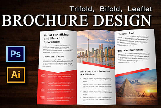 Gig Preview - Design amazing and unique bifold,trifold brochure and leaflat