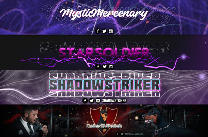 Bestseller - design awesome banner for youtube, twitch or twitter gaming or any style