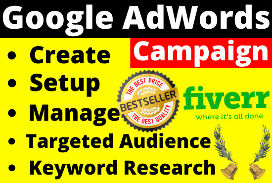 Gig Preview - Setup and manage your google adwords champaign