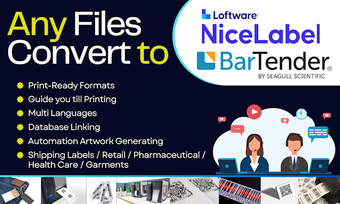 Gig Preview - Convert any files to bartender or nicelabel format