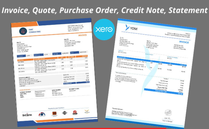 Gig Preview - Design xero branding theme custom invoice template