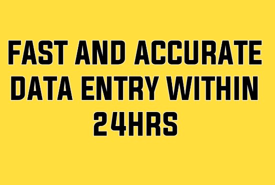 Gig Preview - Do fastest and accurate data entry within 24hrs