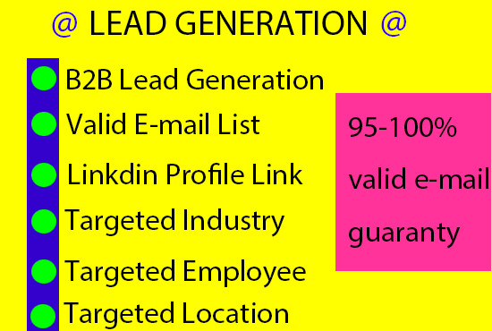 Gig Preview - Do valid b2b lead generation business leads and email list