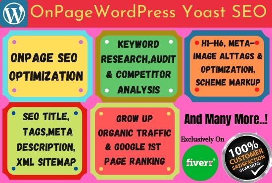 Gig Preview - Do onpage SEO in wordpress by yoast and proper management