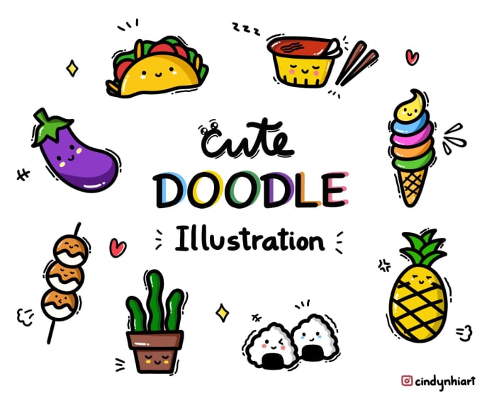 Gig Preview - Draw kawaii doodles, stickers