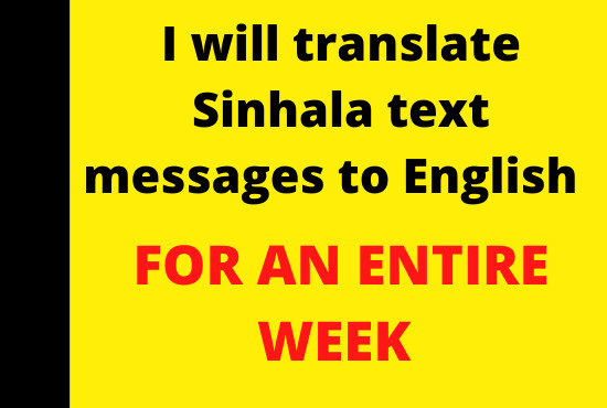 Gig Preview - Translate text messages from sinhala to english