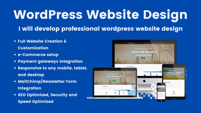 Gig Preview - Develop a professional wordpress website or blog