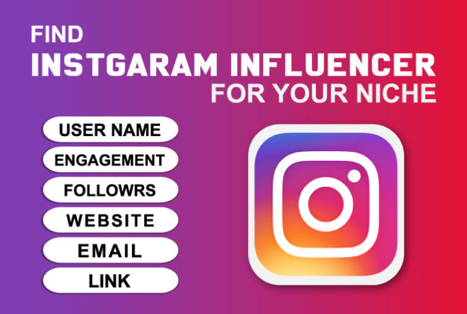 Gig Preview - Find  instagram influencers for your niche