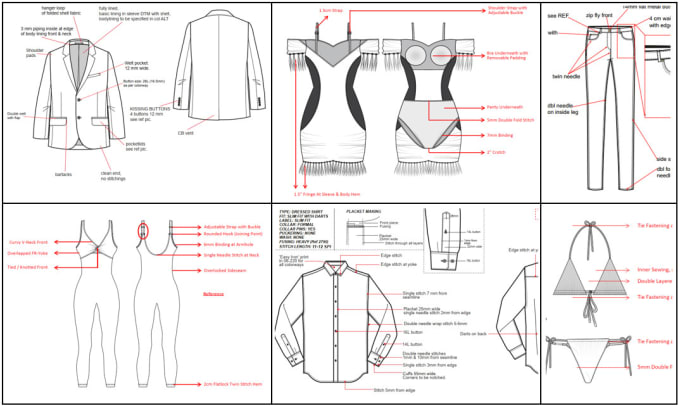 Gig Preview - Make technical sketches and techpack