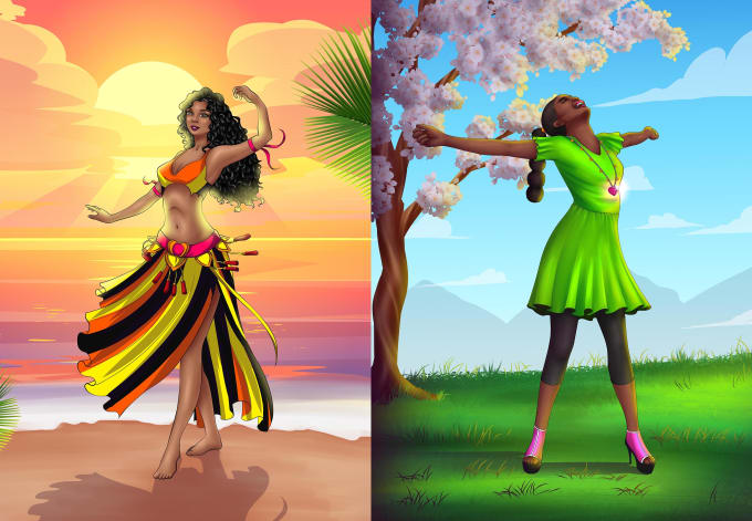 Gig Preview - Do african american illustration and character design