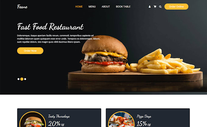 Gig Preview - Create your restaurant online booking website