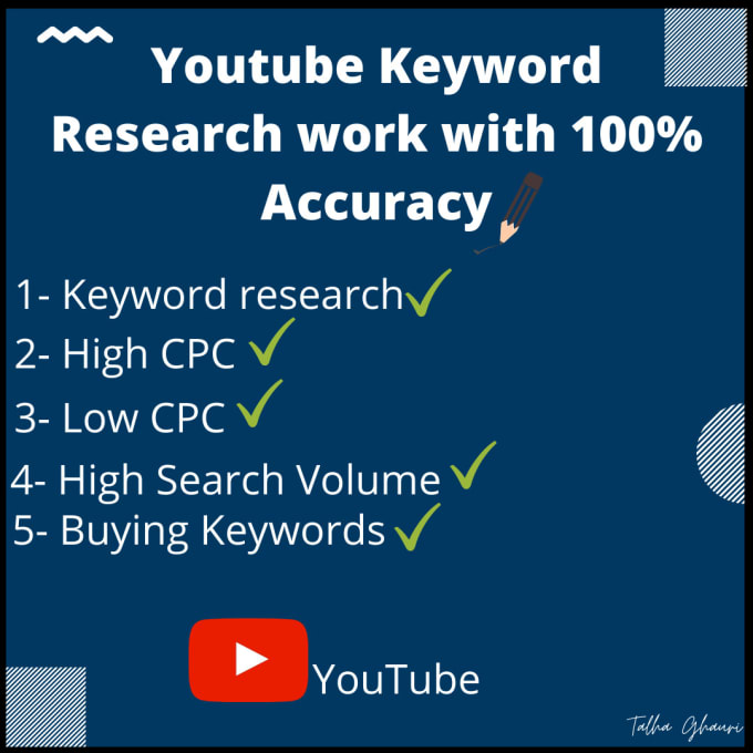 Gig Preview - Find youtube keywords and do optimization for channel SEO