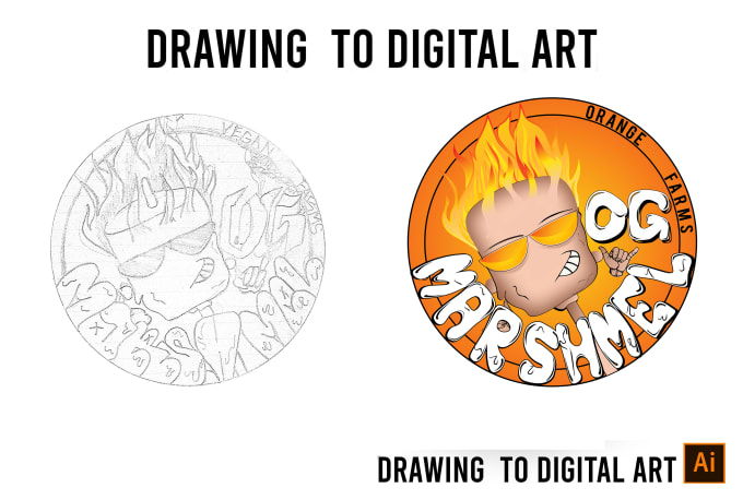 Gig Preview - Convert your drawing into digital vector illustration vector tracing