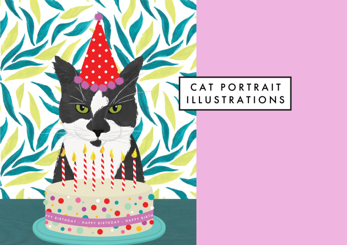 Gig Preview - Create a custom cat portrait illustration