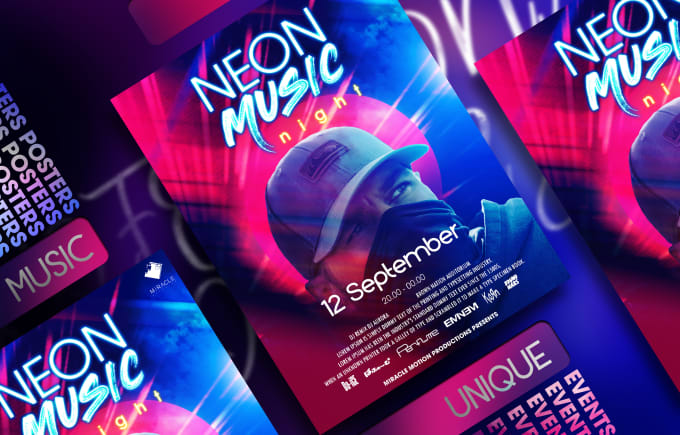 Gig Preview - Do professional quality music poster design, event and movie poster