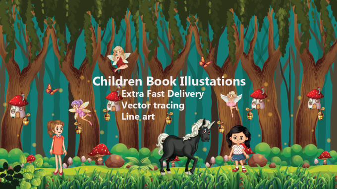 Gig Preview - Draw professional children book illustrations kdp illustrate children story book