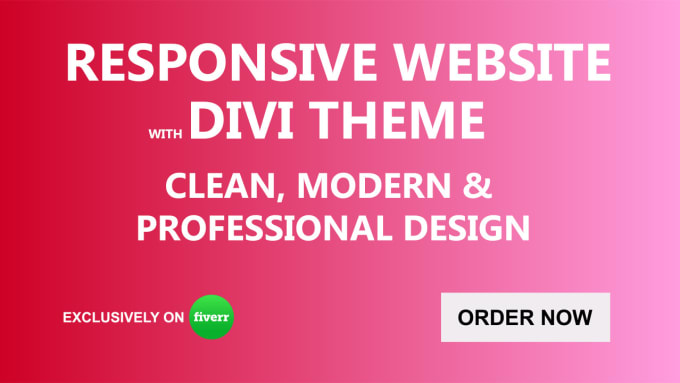 Gig Preview - Design a responsive wordpress website using divi theme