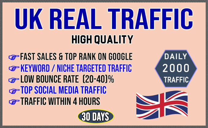 Gig Preview - Send niche targeted safe and organic UK website traffic