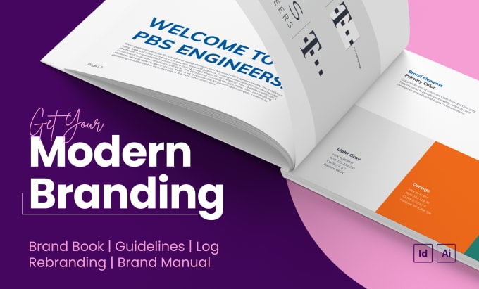 Gig Preview - Design a modern brand book with a minimal logo