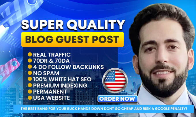 Gig Preview - Super quality SEO guest post with 4 dofollow backlinks on my blog