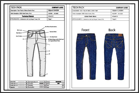 Gig Preview - Create fashion tech pack of clothing design