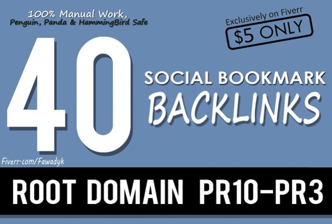 Gig Preview - Create manually 40 pr10 social bookmark backlinks