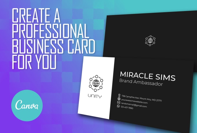 Gig Preview - Design luxury business card using canva