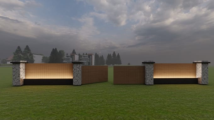 Gig Preview - Design a fence and gate for your home draw modern gate