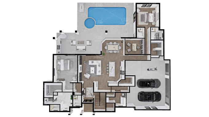 Gig Preview - Design 3d floor plan render, model in interior architecture