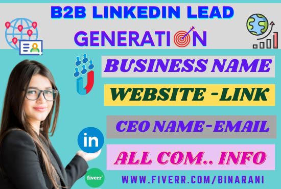 Gig Preview - Collect b2b linkedin lead generation, email list building