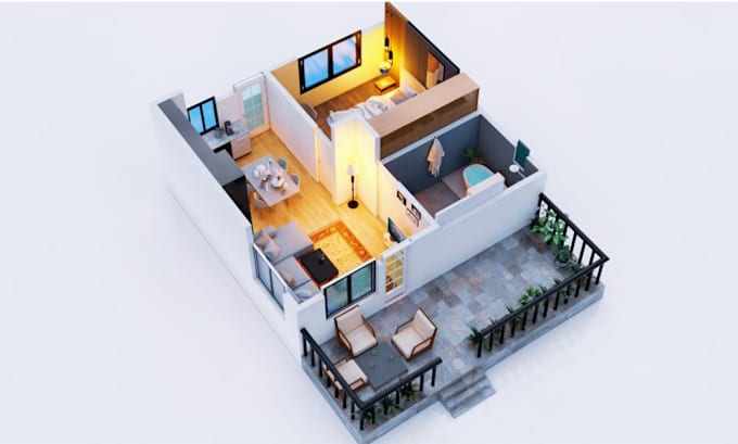 Gig Preview - Do 3d floor plan and rendering for your space within 24 hours