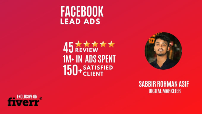 Gig Preview - Setup and optimized facebook lead generation campaign ads