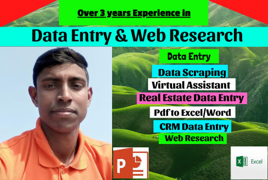 Gig Preview - Be your perfect virtual assistant data entry, web research