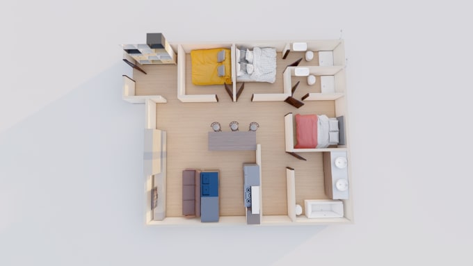 Gig Preview - Draw 3d floor plan from your 2d floor plan convert to 3d floor plan