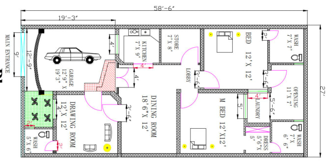 Gig Preview - Draw 2d plan, elevation of houses and commercial buildings