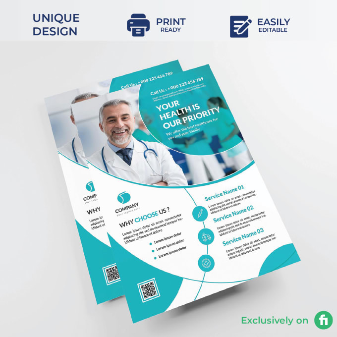 Gig Preview - Design modern trifold and bifold brochure for medical and healthcare