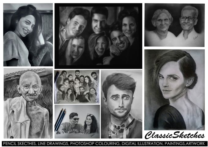 Gig Preview - Create custom hand drawn portraits and sketches