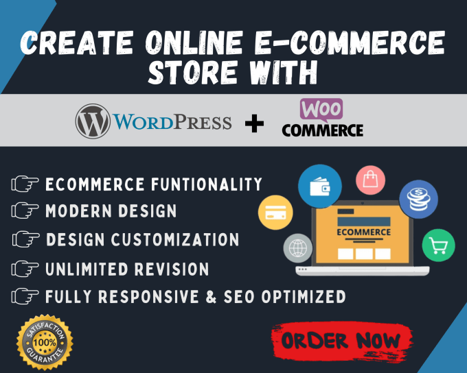 Gig Preview - Build wordpress ecommerce, wordpress woocommerce website or online store