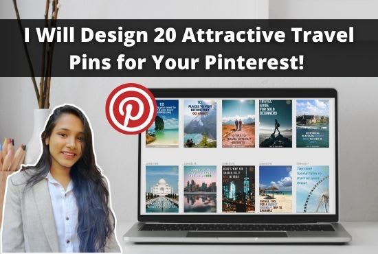 Gig Preview - Create 20 catchy travel pins in 1hr for pinterest