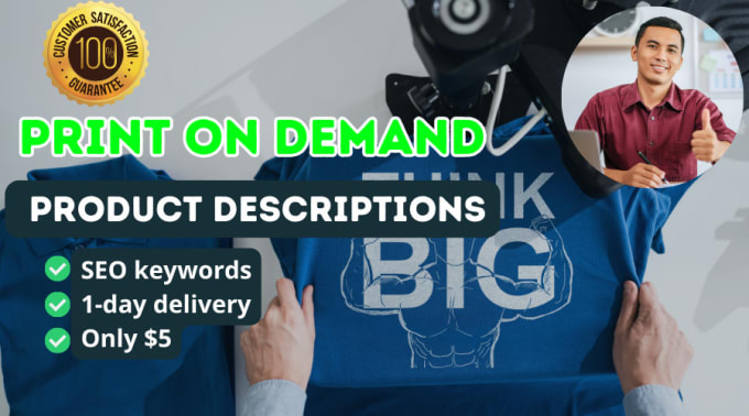 Gig Preview - Write print on demand product descriptions that sell