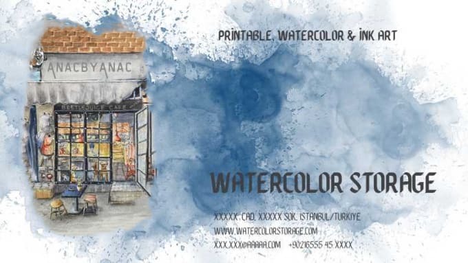 Gig Preview - Business card with watercolor painting