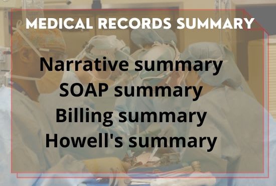 Gig Preview - Do expert medical records summarization for legal purposes