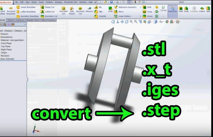 Gig Preview - Convert 3d file format to another extension like step, stl, dwg and more