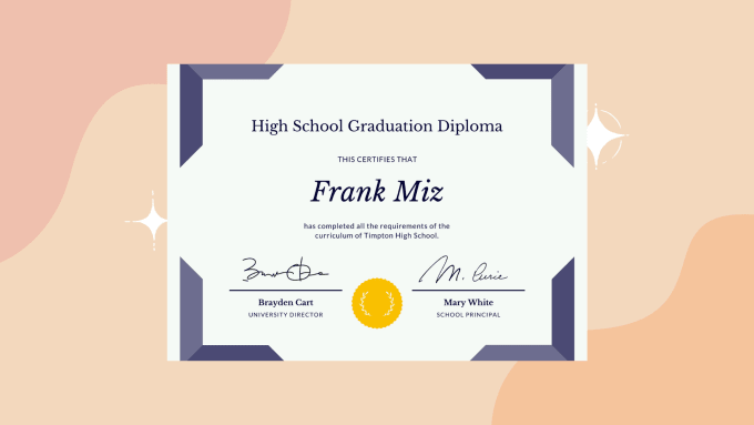 Gig Preview - Design custom certificate , diploma design