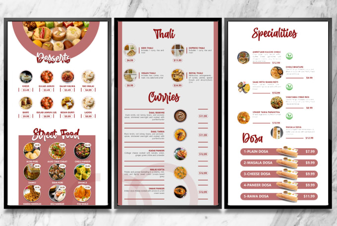 Gig Preview - Do menu design, digital menu, digital screen or menu board