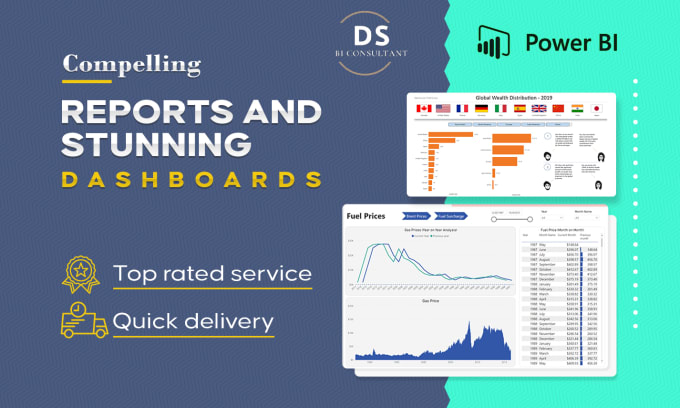 Gig Preview - Create your power bi report and dashboard