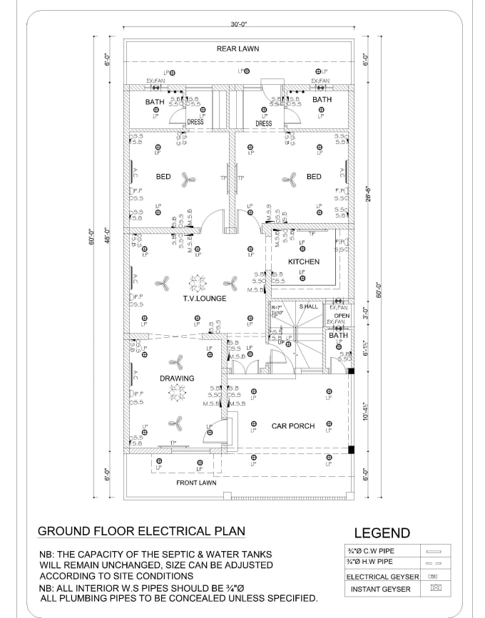 Gig Preview - Create electrical and plumbing drawings