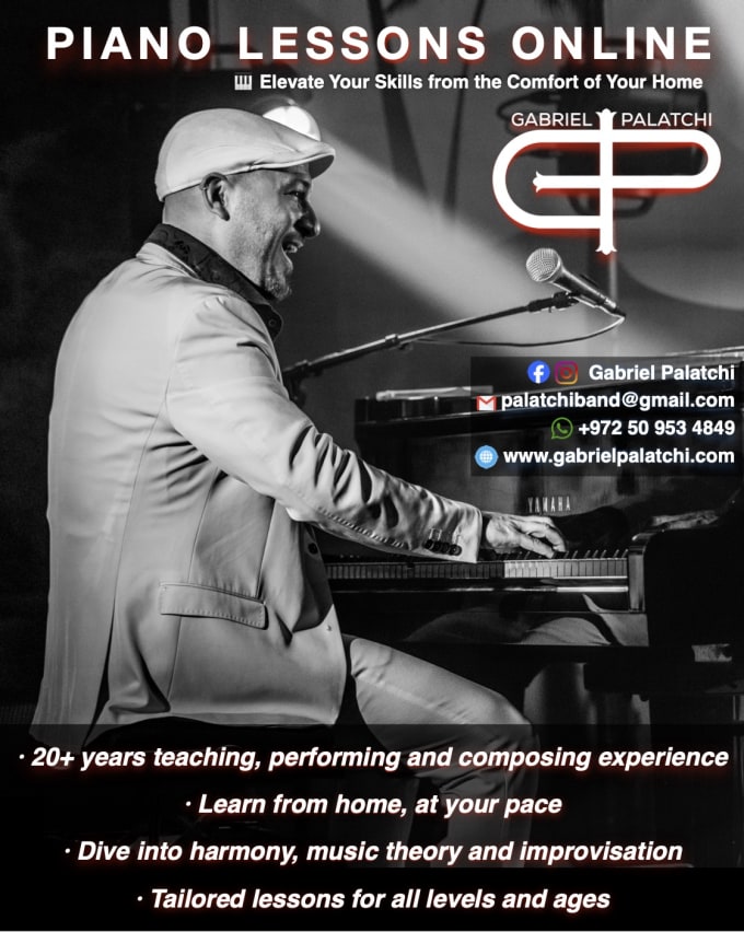 Gig Preview - Teach professional piano lessons online