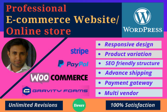 Gig Preview - Create ecommerce online store with wordpress woocommerce