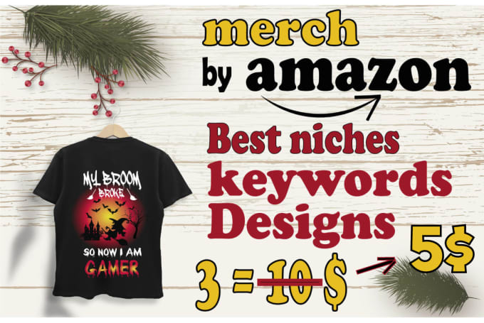 Gig Preview - Do amazing merch by amazon designs with tags